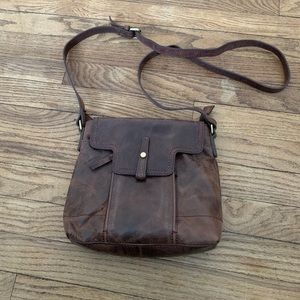 Bolo Brown Genuine Leather Crossbody Shoulder Bag